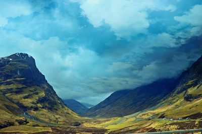 Scenic view of mountains against sky