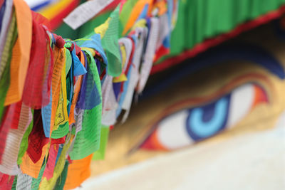 High angle view of prayer flags