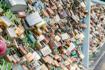 Full frame shot of padlocks