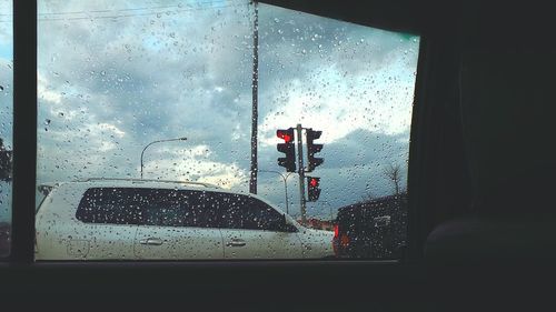 Road seen through car windshield