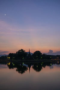 Scenic view of lake during sunset