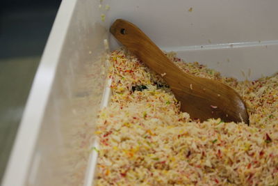 Close-up of bread in container