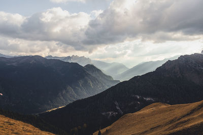 Scenic view of mountains against sky