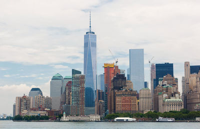 Staten island skyscrapers buildings in new york, usa.