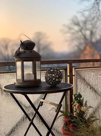 Built structure on table against the sky