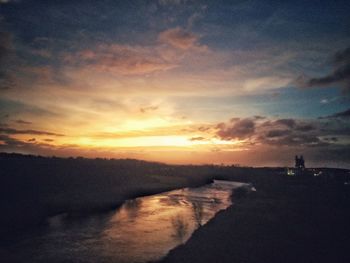 Scenic view of sunset over sea