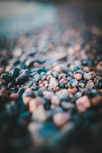 Close-up of stones on beach