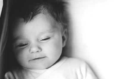 Close-up portrait of cute baby girl