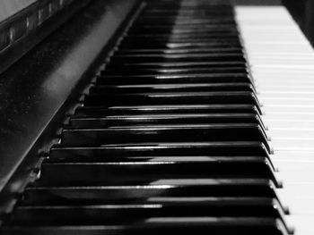 Close-up of piano keys