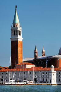 Church of san giorgio maggiore by grand canal against clear sky