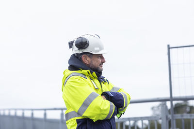 Man standing at construction site