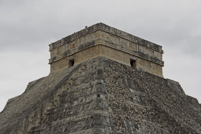 Low angle view of historical building against cloudy sky