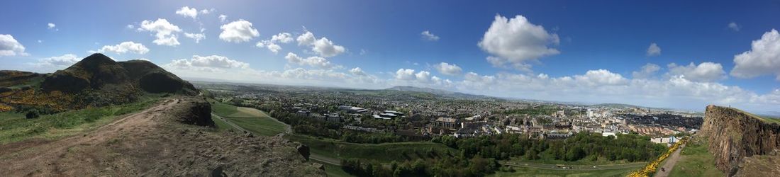 Panoramic view of city against sky