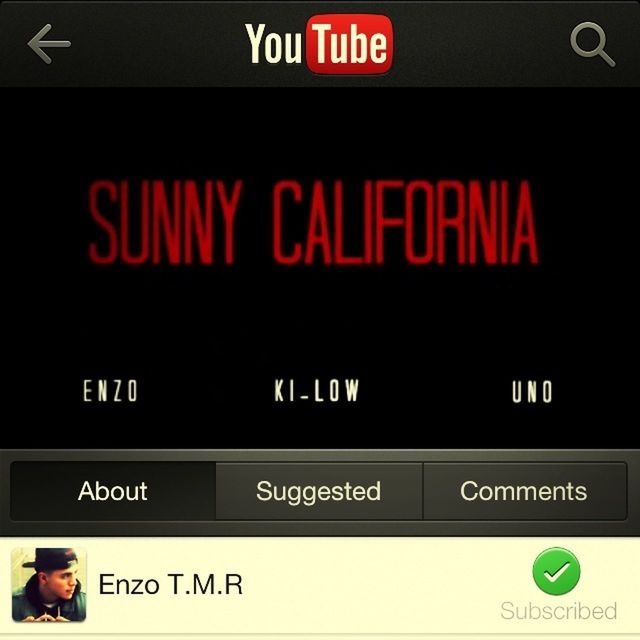 If you havnt already go out and check out the new song on youtube (Sunny California- Enzo & ki-Low ft Uno) check it out like and subscribe!