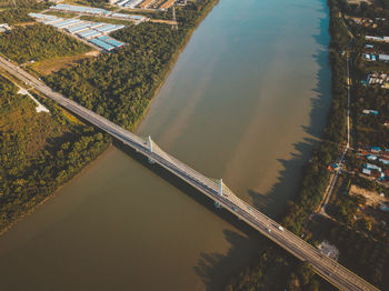 High angle view of a bridge 