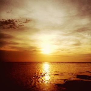 Scenic view of sea during sunset