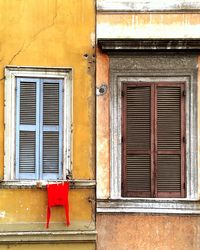 Closed door of building