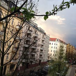 Low angle view of buildings against sky