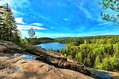 Scenic view of landscape against cloudy sky