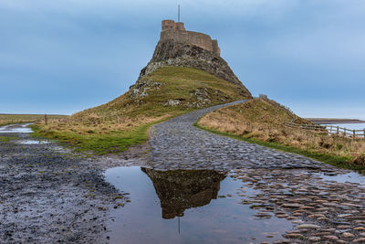 Lindisfarne castle a 16th-century castle on holy island,, northumberland, england