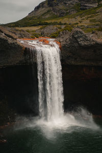 Scenic view of waterfall