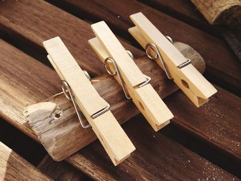 High angle view of table