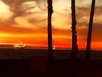 Scenic view of dramatic sky during sunset