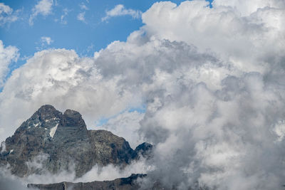 Low angle view of mountain against sky