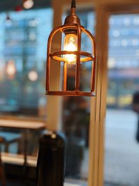 Close-up of illuminated light bulb