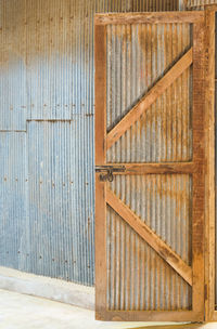 Close-up of closed wooden door