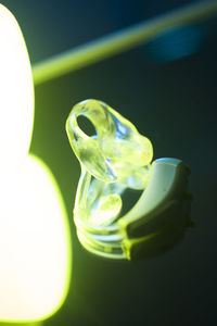 High angle view of water drop on glass