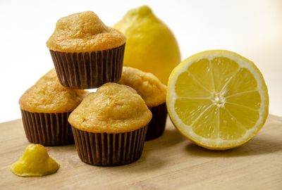 Close-up of cupcakes on table