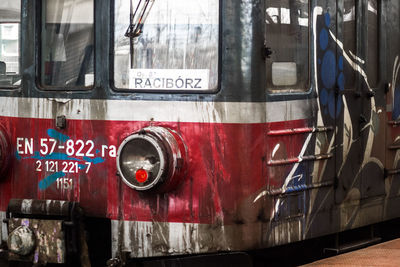 Close-up of information sign