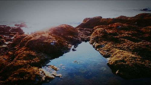 Rock formations in sea