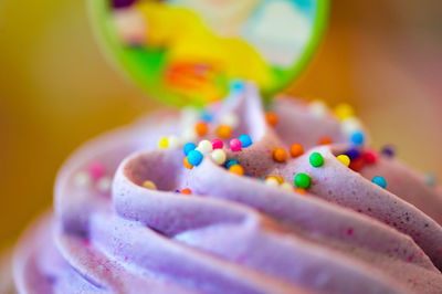 Macro shot of cupcake