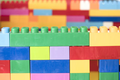 Close-up of multi colored toy blocks