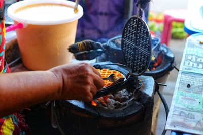 Close-up of preparing food