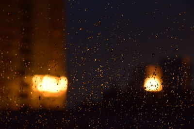 Close-up of raindrops on window