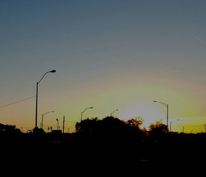 Silhouette landscape at sunset