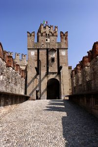 View of historic building against blue sky