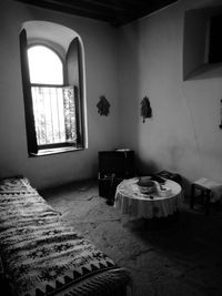 Empty chairs and table at home