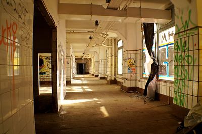 Empty corridor in building