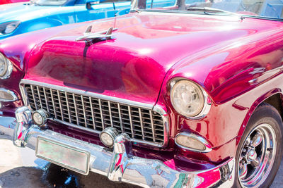 High angle view of vintage car