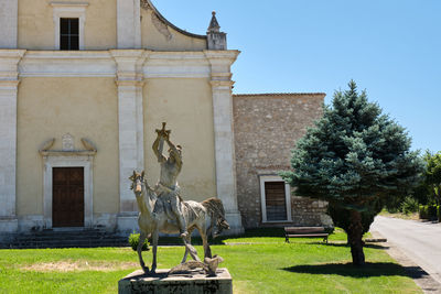 Statue of san demetrio in the village of san demetrio in vestini abruzzo