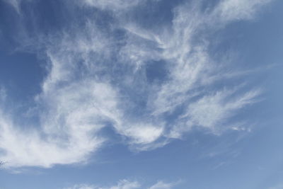 Low angle view of clouds in sky