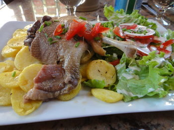 Close-up of served food