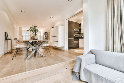Chairs on table at home
