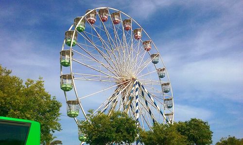 Low angle view of ferris wheel against sky