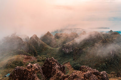 Scenic view of mountains against sky