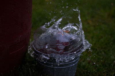 Close-up of water splashing in fountain